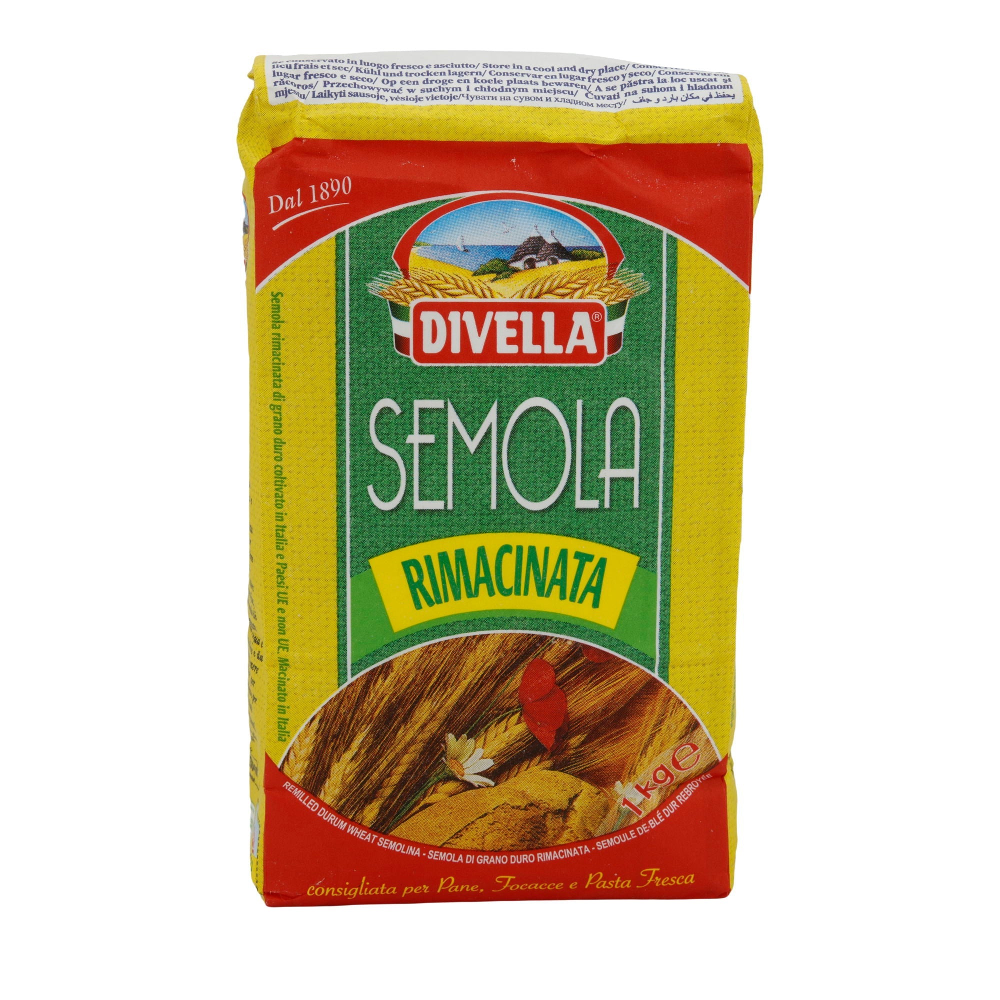 Hartweizengrieß Divella | Semola Rimacinata | Perfekt für Brot, Focaccia und frische Pasta | 1 kg DIVELLA
